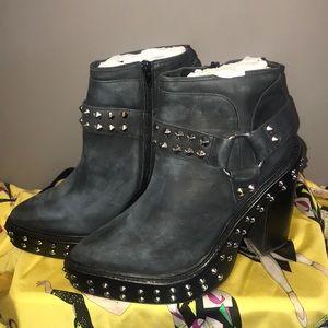 Jeffrey Campbell studded platform Harness bootie
